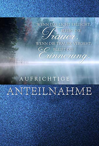KE - Hochwertige Trauerkarte, Beileidskarte mit aufwendiger Verarbeitung, DIN A6 Klappkarte inkl. Umschlag, Kondolenz und Anteilnahme, Karte in Folie - Motiv: See III KE - Hochwertige Trauerkarte, Beileidskarte mit aufwendiger Verarbeitung, DIN A6 Klappkarte inkl. Umschlag, Kondolenz und Anteilnahme, Karte in Folie - Motiv: See III von KE
