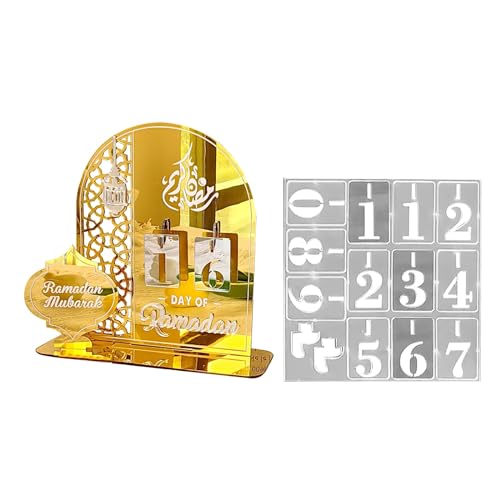 Ramadan Kalender 2024, Eid Mubarak Dekoration DIY Ramadan Dekoration Aus Holz & Acrylic, Ramadan Kalender Kinder, Countdown-Kalender Ornament Gebet Ramadan Mubarak Deko Wohnzimmer Ramadan (A2) von KEAAN