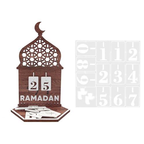 Ramadan Kalender 2024, Eid Mubarak Dekoration DIY Ramadan Dekoration Aus Holz & Acrylic, Ramadan Kalender Kinder, Countdown-Kalender Ornament Gebet Ramadan Mubarak Deko Wohnzimmer Ramadan (B2) von KEAAN