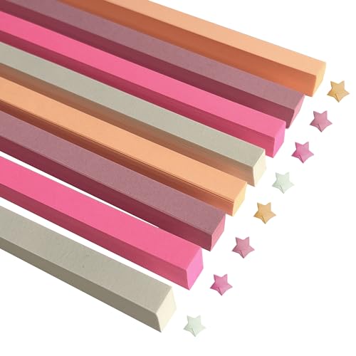 1030 Origami-Stern-Papierstreifen, rotes Farbverlaufs-Sternpapier, Papier-Sternstreifen, Origami-Sterne-Papier, farbiges Papier, Stern-Origami-Papier, Glücksstern-Papierstreifen, Regenbogenpapier von KEAGAN