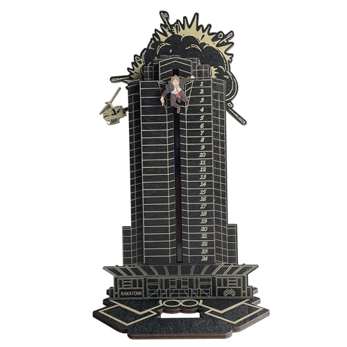 Die Hard Adventskalender 2025 Weihnachten Adventskalender Weihnachts-Countdown-Kalender 24 Tage Holz Wiederverwendbarer Dekorativer Tabletop Hans Gruber Sterbeadventskalender von KEAGAN