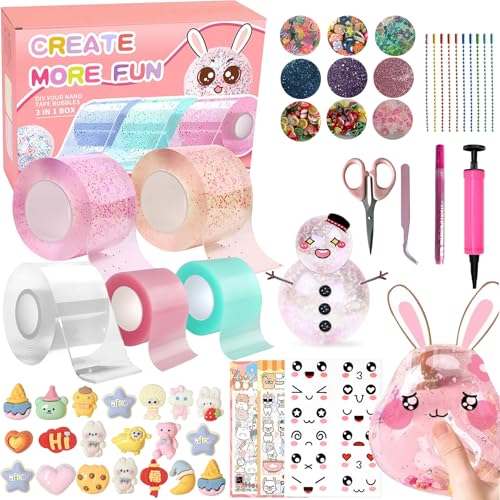 KEAGAN Nano Tape Bubbles Kit, Nano Tape Kit, Nano doppelseitiges Klebeband zur Herstellung von Blasen, DIY Nano Tape Bubble Bastelset für Kinder, Nano Klebeband Nano Tape Bubble mit Aufkleber KEAGAN Nano Tape Bubbles Kit, Nano Tape Kit, Nano doppelseitiges Klebeband zur Herstellung von Blasen, DIY Nano Tape Bubble Bastelset für Kinder, Nano Klebeband Nano Tape Bubble mit Aufkleber von KEAGAN