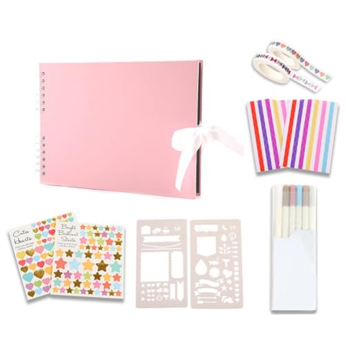 KEALBAUS 1 Set Scrapbooking-Album, DIY, 11,4 x 8,5 Zoll, 80 Seiten, Fotoalbum für Abschlussgeschenk, Rosa von KEALBAUS