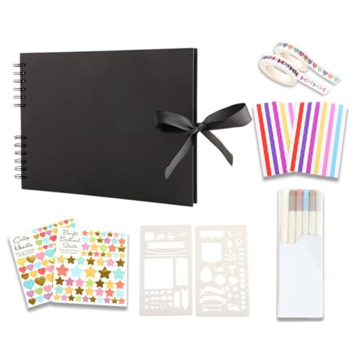 KEALBAUS 1 Set Scrapbooking-Album zum Selbermachen, dickes Scrapbooking-Buch für Abschlussgeschenk, Schwarz von KEALBAUS