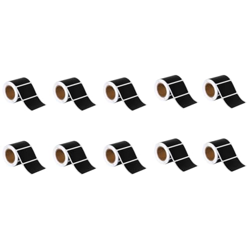 KEALBAUS 10 Rollen Tafel-Etiketten, selbstklebend, schwarz, wasserdicht, eine Rolle mit 300 Aufklebern für Aufbewahrungsbehälter, Flaschen, Büro, ca. 5,5 x 3,5 cm von KEALBAUS