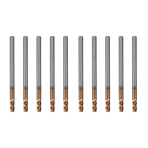 KEALBAUS 10 Stück 3 mm Hartmetall-Fräser, Monoblock-Fräser, Spitzfräser, D3 x 8 x D4 x 50 L, 4 Seitenfräser, Fräsen, Profil, Gesicht, Mill Standardlänge von KEALBAUS