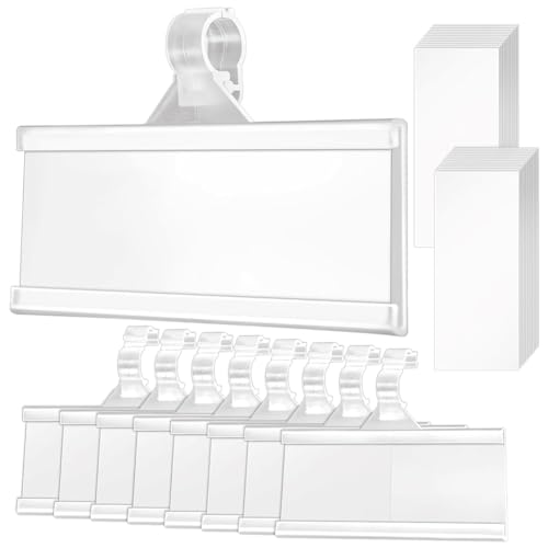KEALBAUS 100 Stück Etikettenhalter für Regale aus Kunststoffdraht, wiederverwendbar, mit Schlössern, für Supermarkt, großes Geschäft, einfache Installation von KEALBAUS