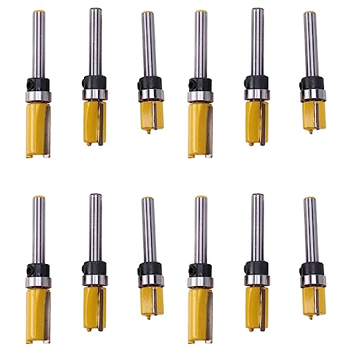 KEALBAUS 12 Stück 1/4 Zoll Unterputz-Router Bit Motiv Bit Kugellager oben und unten 1/2 Zoll Klinge Modell Holzkante Rasenmäher Tischler KEALBAUS 12 Stück 1/4 Zoll Unterputz-Router Bit Motiv Bit Kugellager oben und unten 1/2 Zoll Klinge Modell Holzkante Rasenmäher Tischler von KEALBAUS