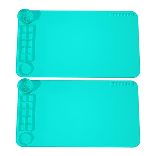 KEALBAUS 2 Stück Silikon-Malmatte für Graffiti mit transparentem Muster, Malmatte für Handwerk, Farbpalette, Maße: 50 x 27,5 cm (Grün) von KEALBAUS