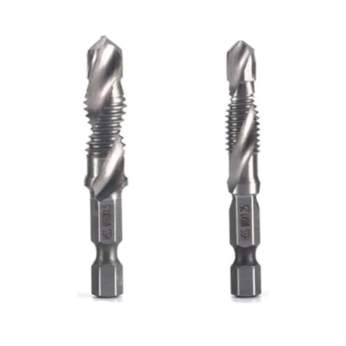 KEALBAUS 2-teiliges Set M8 + M10 Stahl 4341 Titan-beschichtet, Bohrer und Gewindebohrer, integrierter Gewindebohrer, offenes Fasenwerkzeug KEALBAUS 2-teiliges Set M8 + M10 Stahl 4341 Titan-beschichtet, Bohrer und Gewindebohrer, integrierter Gewindebohrer, offenes Fasenwerkzeug von KEALBAUS