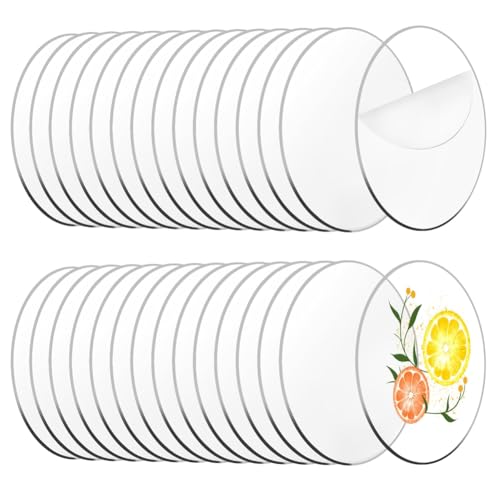 KEALBAUS 30 Stück transparente Acryl-Kreise, rund, blanko, für Halloween, Weihnachtsdekoration, Basteln (6 Zoll) von KEALBAUS