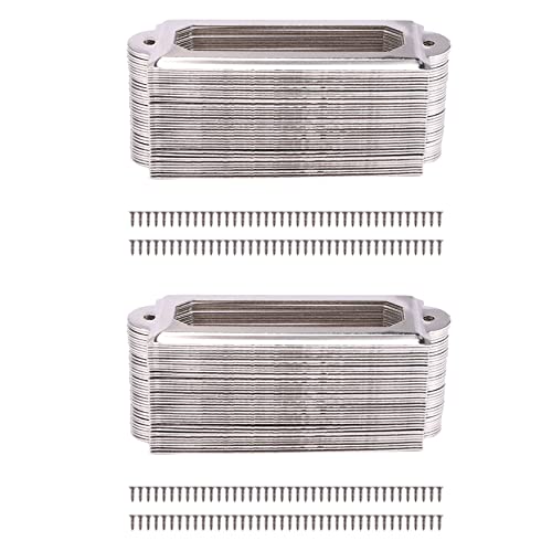 KEALBAUS 80 Set Büro Bibliothek Datei Schublade Kabinett Kartenetikett Etikettenhalter Rahmen aus Metall (Ton Silber) von KEALBAUS