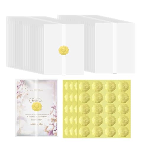 KEALBAUS Das Set mit Umschlägen für Hochzeitseinladungen enthält 100 Briefumschlag-Siegel-Aufkleber von KEALBAUS