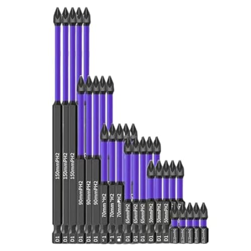 KEALBAUS Ersatz-Zubehör Magnetbohrer, rutschfeste und stoßfeste Bits, mit Bits für magnetische Schraubendreher (5 Sätze) von KEALBAUS