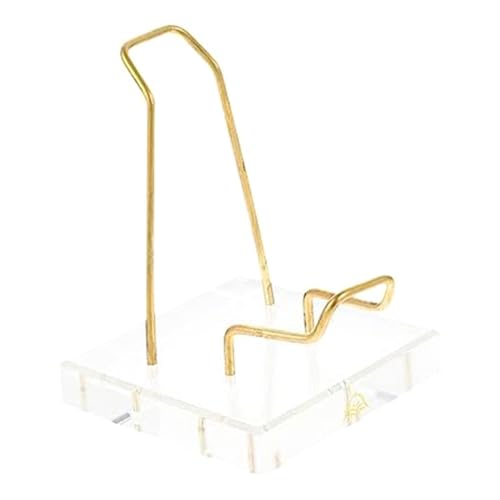 KEALBAUS Fotohalter aus Mineralkristall, Clip-Halterung, herzförmiges Dekor, Tablett aus Metall, transparenter Ständer, Mini-Staffelei für Münzen von KEALBAUS