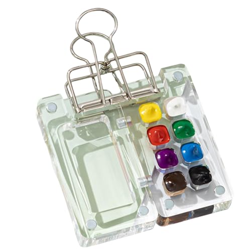KEALBAUS Malpalette Set, bereit für die Reise, Mini-Palette für Reisen, Acryl, Mini-Palette für Reise-Malerei, mit Bindeclips, A KEALBAUS Malpalette Set, bereit für die Reise, Mini-Palette für Reisen, Acryl, Mini-Palette für Reise-Malerei, mit Bindeclips, A von KEALBAUS