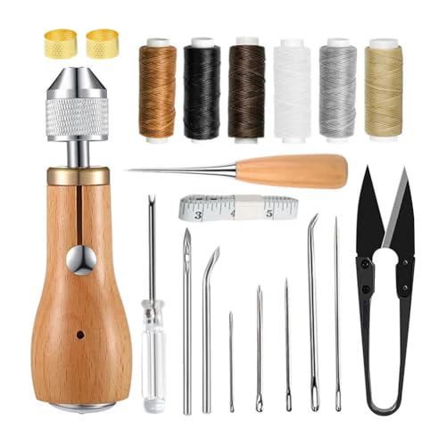 KEALBAUS Nähset zur Reparatur von Polsterstoffen, Nähset aus Leder mit Stanzer, robustes Nähset mit Handnähnadeln KEALBAUS Nähset zur Reparatur von Polsterstoffen, Nähset aus Leder mit Stanzer, robustes Nähset mit Handnähnadeln von KEALBAUS