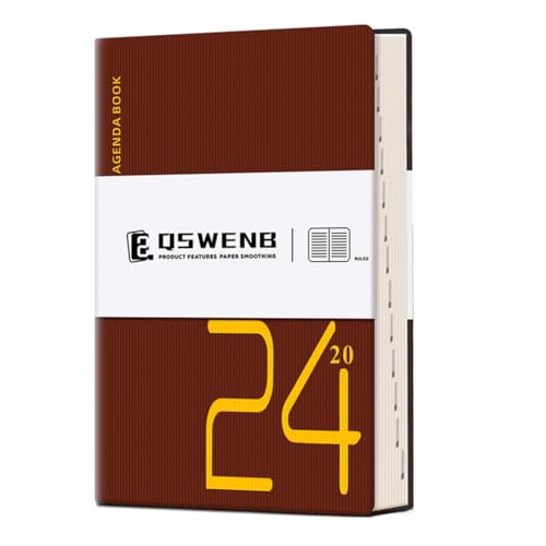 KEALBAUS Notizbuch 2024, Notizbuch aus Leder mit festem Einband, 360 Seiten für Frauen und 14 x 20 cm, Braun von hoher Qualität von KEALBAUS