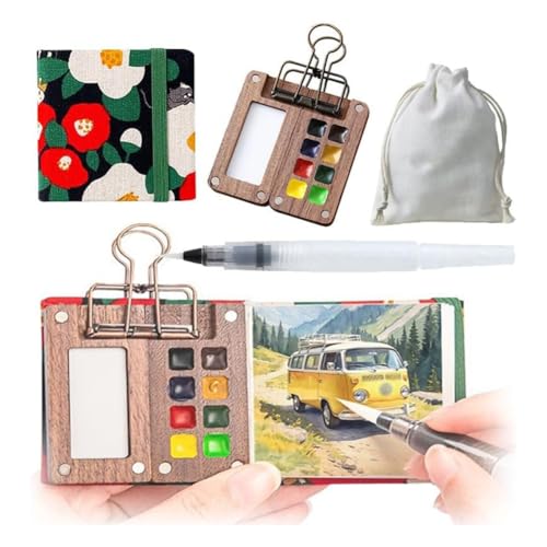 KEALBAUS Reise-Malpalette, Mini-Aquarellfarben-Set, tragbare Malpalette für Reisen, Aquarell-Malpalette KEALBAUS Reise-Malpalette, Mini-Aquarellfarben-Set, tragbare Malpalette für Reisen, Aquarell-Malpalette von KEALBAUS