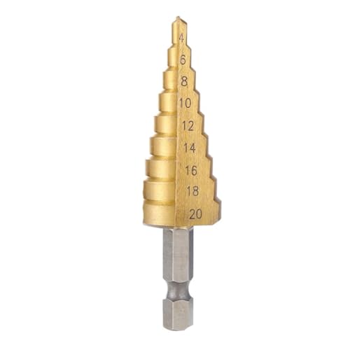 KEALBAUS Stufenbohrer mit gerader Nut, HSS, 4 bis 20 mm, Etagenbohrer für Holz und Metall, Kernbohrer, Pagodenbohrer KEALBAUS Stufenbohrer mit gerader Nut, HSS, 4 bis 20 mm, Etagenbohrer für Holz und Metall, Kernbohrer, Pagodenbohrer von KEALBAUS