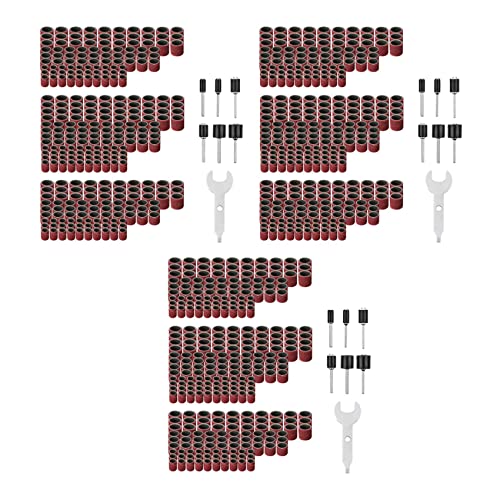 KEALBAUS Trommelschleifer-Set, 921-teilig, 900 Hülsen (80/120/240), Trommelbohrfutter, 18-teilig, für Drehwerkzeug (2,35 mm/3,17 mm), 3 gemischte Schraubenschlüssel von KEALBAUS