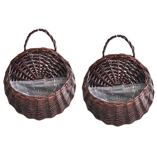 KEALBAUS Wand-Blumentopf aus Naturweide, Rattan, Braun von KEALBAUS