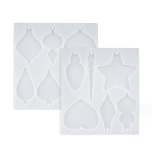 KEALBAUS Weihnachtsharzform Silikonform für Weihnachtsornamente aus Epoxidharz, DIY Harzhandwerk Schlüsselanhänger Weihnachtsdekoration Geschenk von KEALBAUS