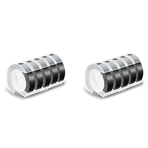 KEALLANS 10Er-Pack Etikettenband für Prägeband 12 mm 3D-Prägeetiketten, Auf Schwarz für DM1595 Organizer Xpress Pro KEALLANS 10Er-Pack Etikettenband für Prägeband 12 mm 3D-Prägeetiketten, Auf Schwarz für DM1595 Organizer Xpress Pro von KEALLANS