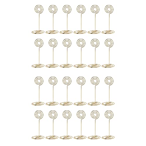 KEALLANS 24 x Kartenhalter für Tischnummern, Fotohalterung, Tischnummern, Tischnummern, Tischnummern, Papierständer, Kreisform (Gold) von KEALLANS