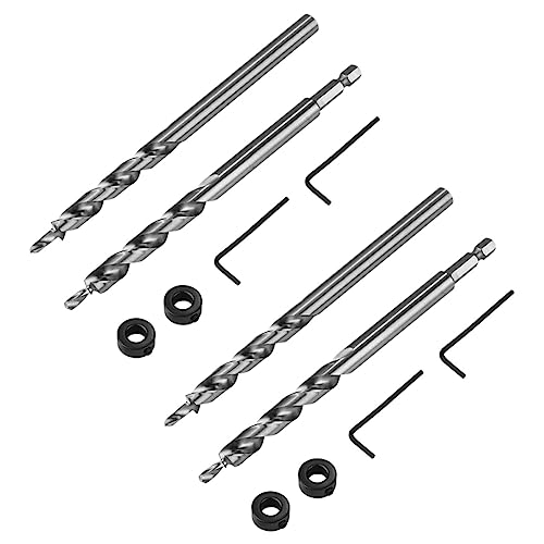 KEALLANS 2Satz 3/8 Taschenlochbohrer mit Tiefenanschlagbund 1/4 Sechskantschaft -Spiralschrittbohrer für Das Manuelle Taschenloch-Führungsvorrichtungssystem Von von KEALLANS