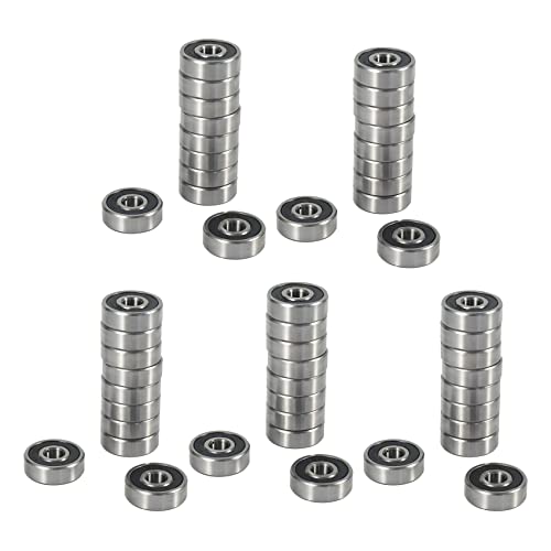 KEALLANS 50 Stück 628RS 8 mm x 24 mm x 8 mm Rillenkugellager, Miniatur A, doppelt versiegelt von KEALLANS