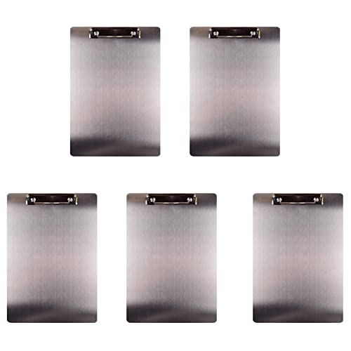 KEALLANS 5X Metall Zwischenablage Ordner A4 Rostfreier Stahl Clip Board Rechnung Lagerung Ordner Schreiben Datei Board Menü Schiene für Unternehmen von KEALLANS