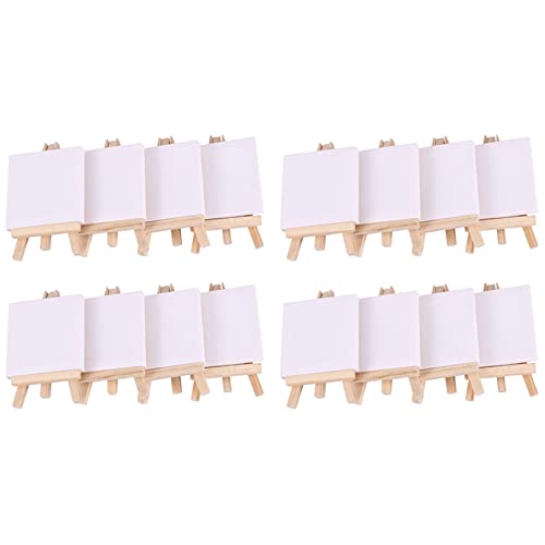 KEALLANS 96 Satz KüNstler 5 Mini Staffelei + 3 x 3 Mini Leinwand Set Malerei von KEALLANS