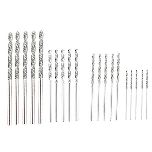 KEALLANS Diamant-Bohrer-Set, 20-teilig, 4 Größen, 1 mm, 1,5 mm, 2 mm, 2,5 mm, gedrehte Spitze, Strand, Meer, Muscheln aus Glas, Edelsteine von KEALLANS