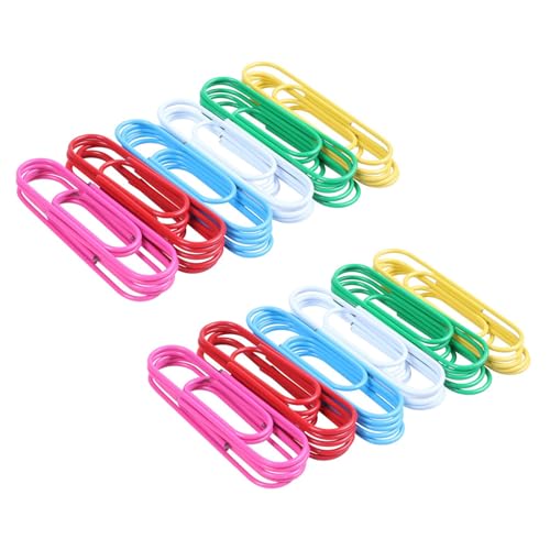 KEALLANS Große Vinylbeschichtung, Packung mit 60 Stück, 10 cm, für Büroklammern, groß, verschiedene Farben (10 cm) von KEALLANS