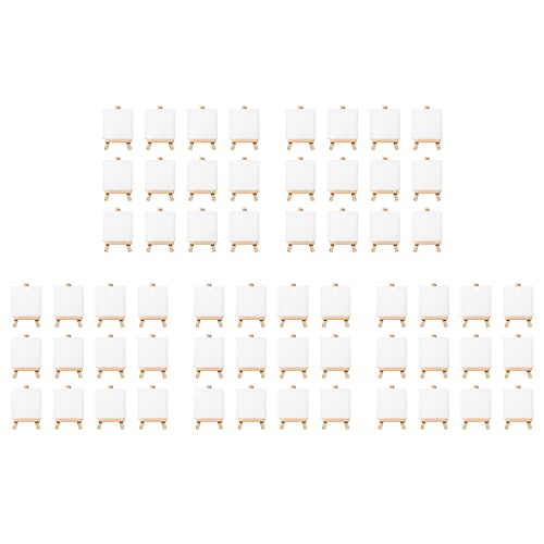 KEALLANS Mini-Leinwand und 12,7 cm (3 x 3 Zoll), Mini-Staffelei, Malerei, Handwerk, Zeichnung, 60 Mini-Leinwände und 60 Mini-Staffeleien von KEALLANS