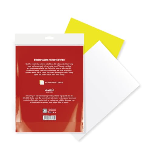 KEARING Schneiderpauspapier Gelb & Weiß 82x57cm – Pauspapier für Stoff, Nähen & Stickerei – Übertragbare Markierungen auswaschbar – Transferpapier für Modedesign & DIY KEARING Schneiderpauspapier Gelb & Weiß 82x57cm – Pauspapier für Stoff, Nähen & Stickerei – Übertragbare Markierungen auswaschbar – Transferpapier für Modedesign & DIY von KEARING