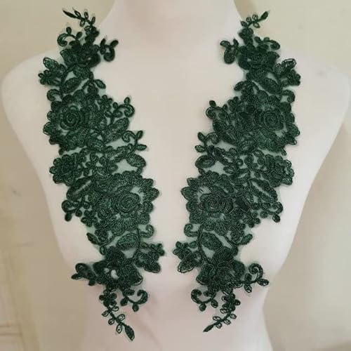 Grüne Spitze-Blumen-Stickerei-Patches zum Aufnähen auf Kleidung, Kleid, Chiffon-Applikationen, Reparatur, Handarbeit von KEBOOT