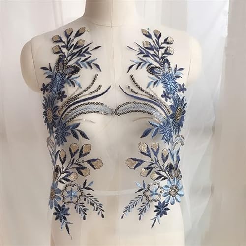 KEBOOT Kleidung Gold Pailletten Blume Patch Applikation Spitze Stoff Nähen Kleid Stickerei DIY Handarbeit Patches von KEBOOT