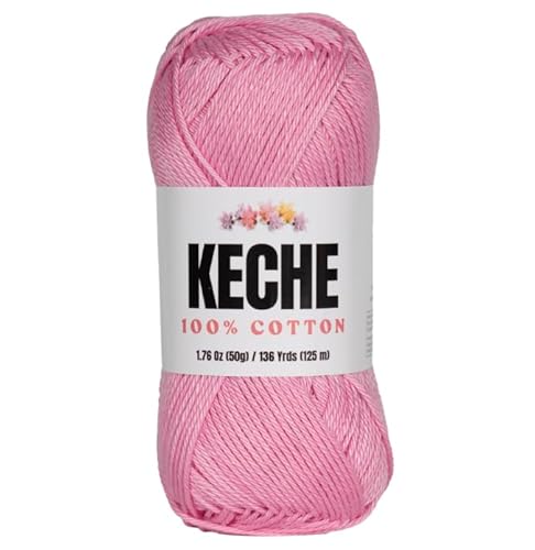 Baumwollgarn, 100 % Baumwollgarn zum Häkeln und Stricken, merzerisiertes Amigurumi-Garn aus Baumwolle, Fine-Sport 2, 50 g, 125 m, Babyrosa Baumwollgarn, 100 % Baumwollgarn zum Häkeln und Stricken, merzerisiertes Amigurumi-Garn aus Baumwolle, Fine-Sport 2, 50 g, 125 m, Babyrosa von KECHE