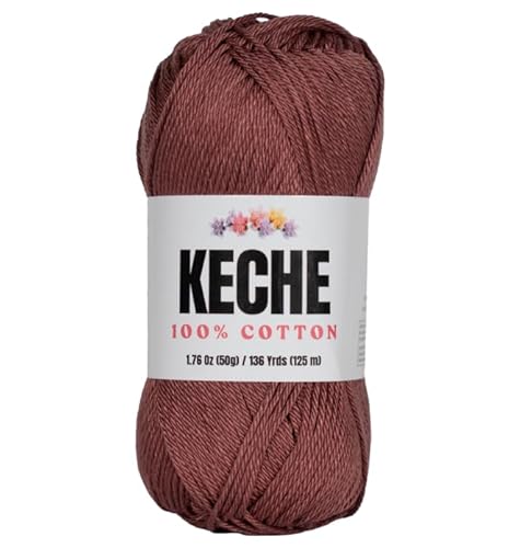 Baumwollgarn, 100 % Baumwollgarn zum Häkeln und Stricken, merzerisiertes Amigurumi-Garn aus Baumwolle, Fine-Sport 2, 50 g, 125 m, Braun Baumwollgarn, 100 % Baumwollgarn zum Häkeln und Stricken, merzerisiertes Amigurumi-Garn aus Baumwolle, Fine-Sport 2, 50 g, 125 m, Braun von KECHE
