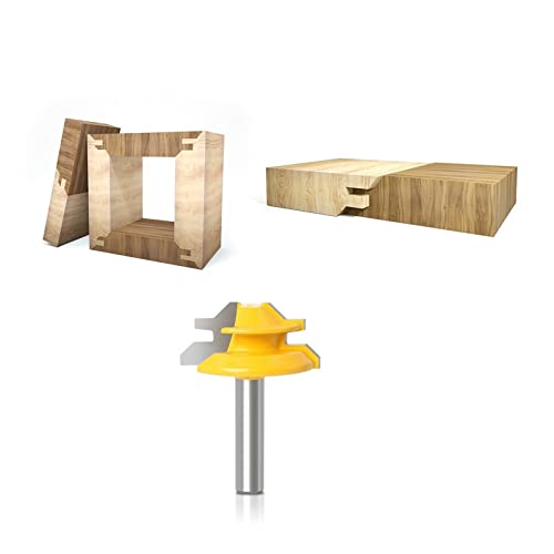 KEEBI 1 Stück Lock Gehrungsfräser, 6 mm / 6,35 mm / 8 mm Schaft 45 Grad Hartmetalllegierung Fräser Zapfen Holzbearbeitungswerkzeug for Schneiden von Holz (Cutting Edge Length : 6X34.9mm) von KEEBI