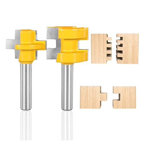 KEEBI 2-teiliges 90-Grad-Matching-Nut- und Feder-Fräser-Bit-Set montiert Fräser-Holzbearbeitungs-Fräser mit Kantenband (Size : 8x38x30) von KEEBI