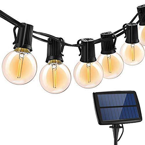 Solar G40 Glühlampe Lichterketten Außen, KEEDA 18FT 10 LED Edison Glühbirnen mit E12 Hängende Sockel, Wasserdichte Beleuchtung für Garten, Garten, Bistro, Party Dekor & Beleuchtung, Warmweiß Solar G40 Glühlampe Lichterketten Außen, KEEDA 18FT 10 LED Edison Glühbirnen mit E12 Hängende Sockel, Wasserdichte Beleuchtung für Garten, Garten, Bistro, Party Dekor & Beleuchtung, Warmweiß von KEEDA