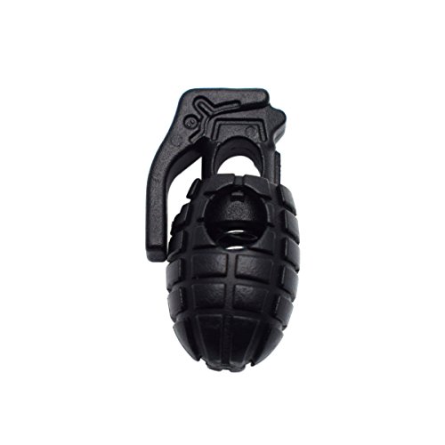 KEEJEA Kordelstopper aus Kunststoff, Granatenform, Uni, Erwachsene, 10 Stück, Schwarz , 5mm*6mm KEEJEA Kordelstopper aus Kunststoff, Granatenform, Uni, Erwachsene, 10 Stück, Schwarz , 5mm*6mm von KEEJEA
