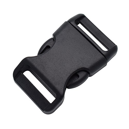 Kunststoff-Schnallen, 20 mm, konturiert, seitliche Öffnung, für Paracord-Armbänder, Taschen/Rucksack, Schwarz, 50 Stück Kunststoff-Schnallen, 20 mm, konturiert, seitliche Öffnung, für Paracord-Armbänder, Taschen/Rucksack, Schwarz, 50 Stück von KEEJEA