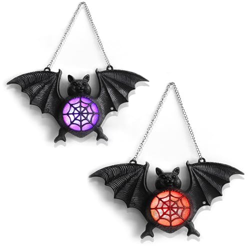 KEELYY 2 Stuck Fledermaus LED Laterne, Halloween Deko Fledermaus Lichter Halloween Fledermaus Lampe Anhänger, Halloween Deko Fledermauslicht für Außen Innen Hof Spukhaus Behänge KEELYY 2 Stuck Fledermaus LED Laterne, Halloween Deko Fledermaus Lichter Halloween Fledermaus Lampe Anhänger, Halloween Deko Fledermauslicht für Außen Innen Hof Spukhaus Behänge von KEELYY