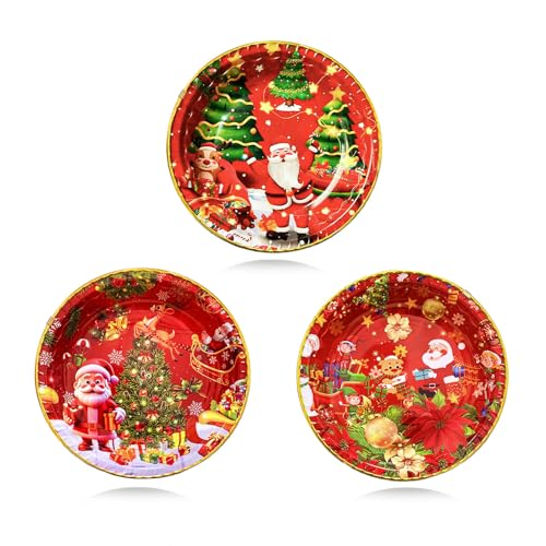 KEELYY Weihnachtsteller 3er-Set, 22cm Ø Teller für Weihnachten, Nikolaus, Advent, Wiederverwendbare Snackteller Dekoteller mit weihnachtlichen Motiven, Tischdekoration für Weihnachten KEELYY Weihnachtsteller 3er-Set, 22cm Ø Teller für Weihnachten, Nikolaus, Advent, Wiederverwendbare Snackteller Dekoteller mit weihnachtlichen Motiven, Tischdekoration für Weihnachten von KEELYY