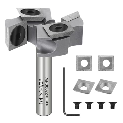 KEENTECH 1/10.2 cm Shank 1-1/10.2 cm CNC Spoilboard Surfacing Bit - Industrial Grade Carbide, 2+2 Replaceable Inserts with 4 Extra Blades, Slab Flattening & Hobeln for Woodworking KEENTECH 1/10.2 cm Shank 1-1/10.2 cm CNC Spoilboard Surfacing Bit - Industrial Grade Carbide, 2+2 Replaceable Inserts with 4 Extra Blades, Slab Flattening & Hobeln for Woodworking von KEENTECH