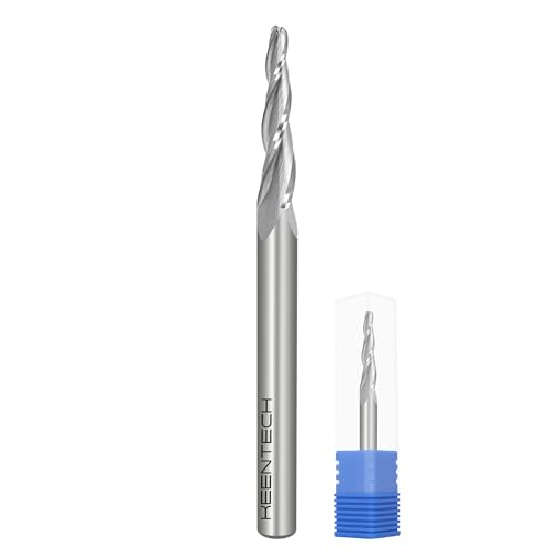KEENTECH 6 mm Schaft Upcut 3 Flöten konische Kugelnase Sprial Router Bit für CNC-Fräsmaschine, 3 mm Schnittdurchmesser, 26 mm Schnitttiefe, für Holzschneiden, benutzerdefinierte Möbel KEENTECH 6 mm Schaft Upcut 3 Flöten konische Kugelnase Sprial Router Bit für CNC-Fräsmaschine, 3 mm Schnittdurchmesser, 26 mm Schnitttiefe, für Holzschneiden, benutzerdefinierte Möbel von KEENTECH
